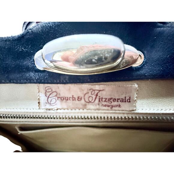 VTG Crouch & Fitzgerald Black Suede Frame Bag & Adjustable Strap – 1950s Classic - Picture 7 of 9